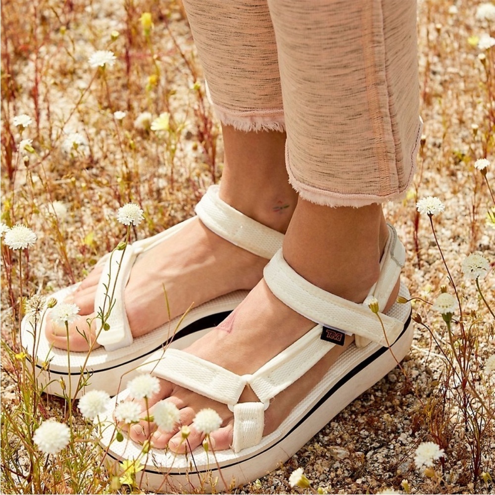 NWOT Teva Women's Mesh Flatform Velcro Platform Sandals in White Size 11 - Picture 13 of 16